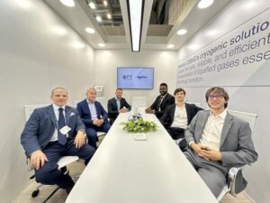 Nikkiso Clean Energy & Industrial Gases and GTT teams get together at SMM in Hamburg, Germany. (photo credit Cryogenic Industries)